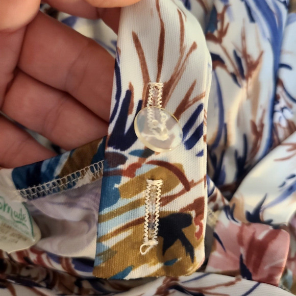 Vintage 60s 70's Ladies Sundress Sz 12 Made in USA Sleeveless Adjustable Straps - Picture 10 of 16